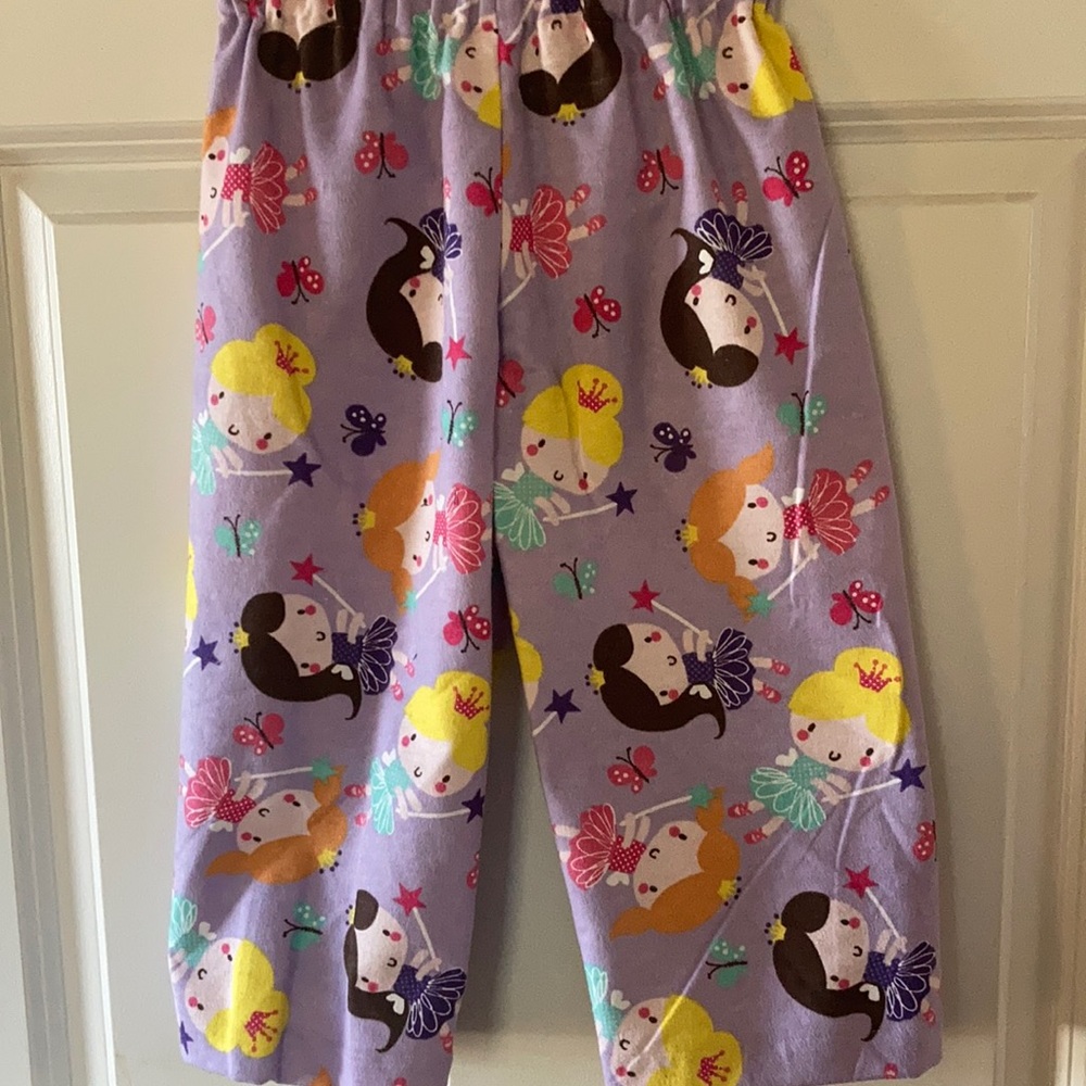 Ballerina fairy princess pajama pants flannel girls elastic waist 0-3 month to 8
